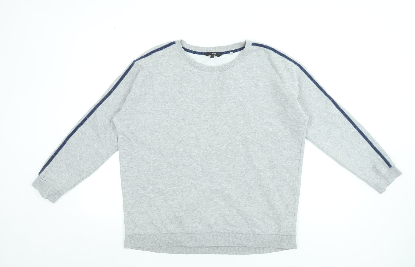 Next Women Grey Crew Neck Pullover Sweatshirt L Cotton Blend