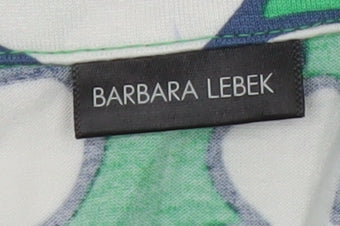 Barbara Lebek Women’s Green Floral Button-Up Tunic Top Size 10