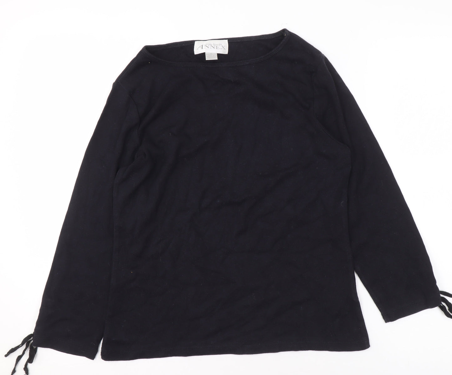 Casual Corner Annex Womens Black Cotton Boat Neck Long Sleeve Jumper M