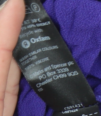 Marks and Spencer Women's Purple Viscose Asymmetric Dress UK 16