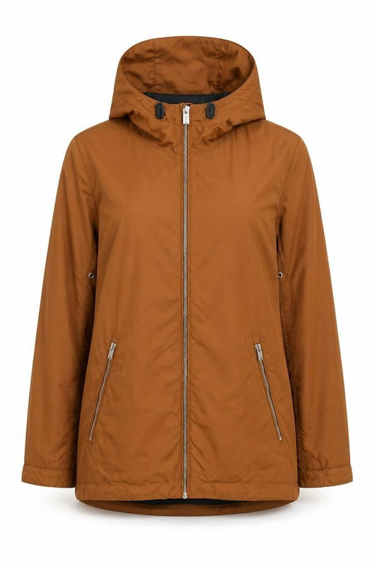 H&M Women’s Brown Hooded Parka Jacket Size L Polyester Softshell