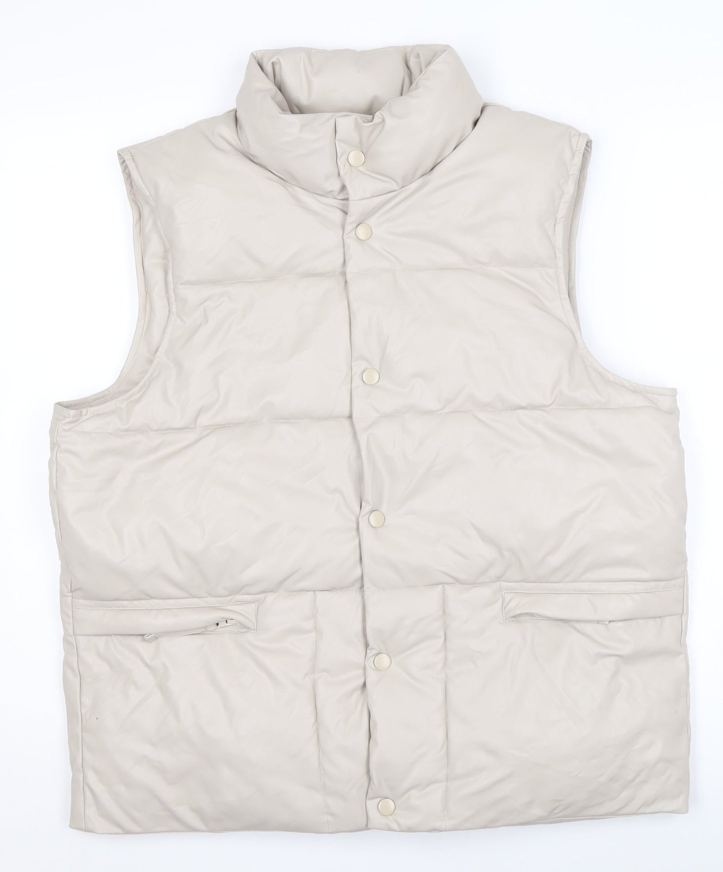 Topfeeling Women's Beige Puffer Waistcoat Size 14 Lined Polyester