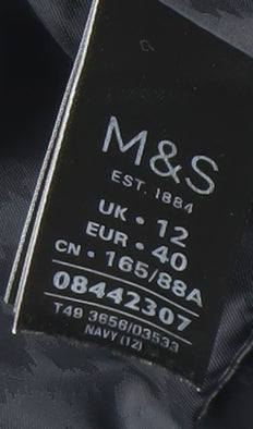 Marks and Spencer Girls Black Hooded Puffer Jacket Size 12 Winter Coat