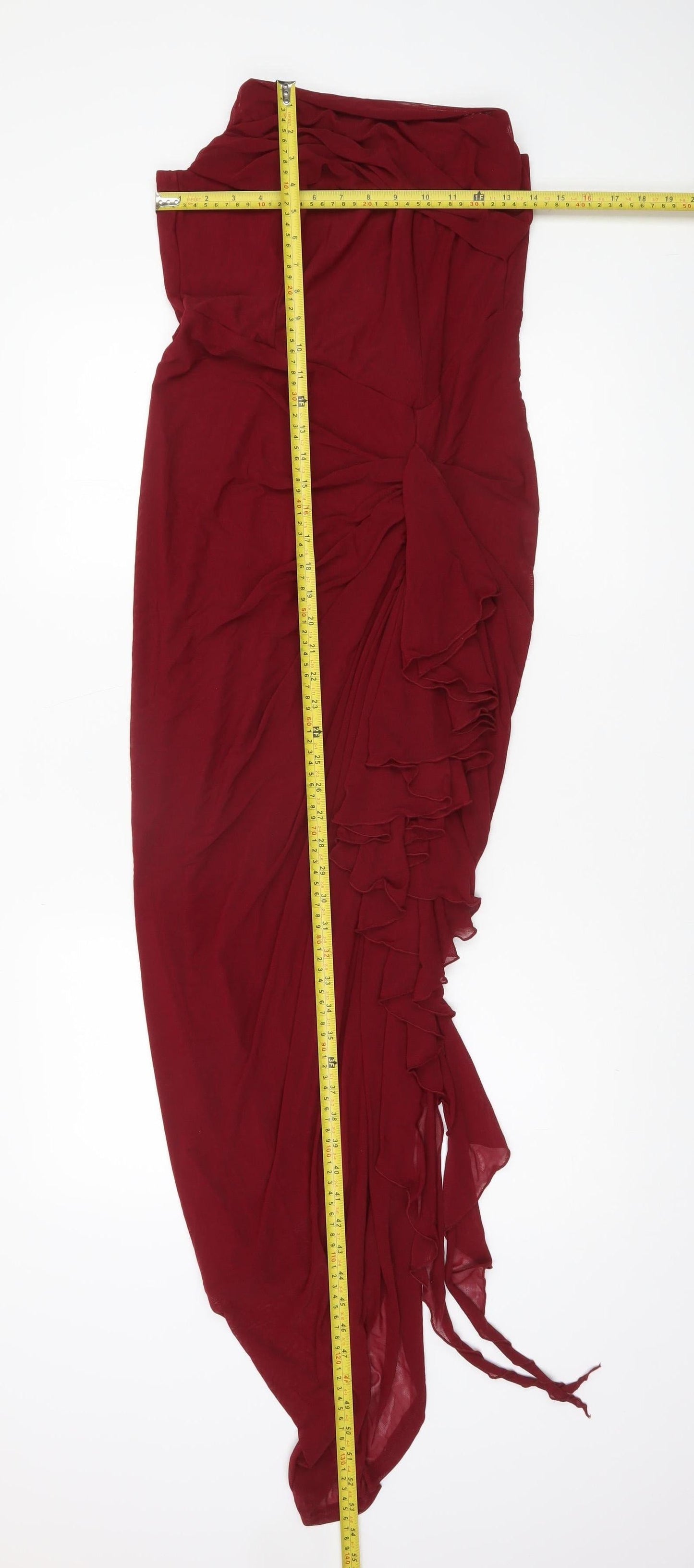 SILQUEE Women’s Red Strapless Asymmetric Long Party Dress Size L