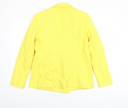 Topshop Womens Yellow Double-Breasted Blazer Size 12 Tailored Jacket