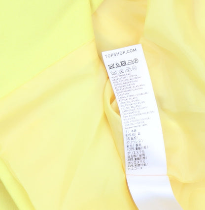 Topshop Womens Yellow Double-Breasted Blazer Size 12 Tailored Jacket