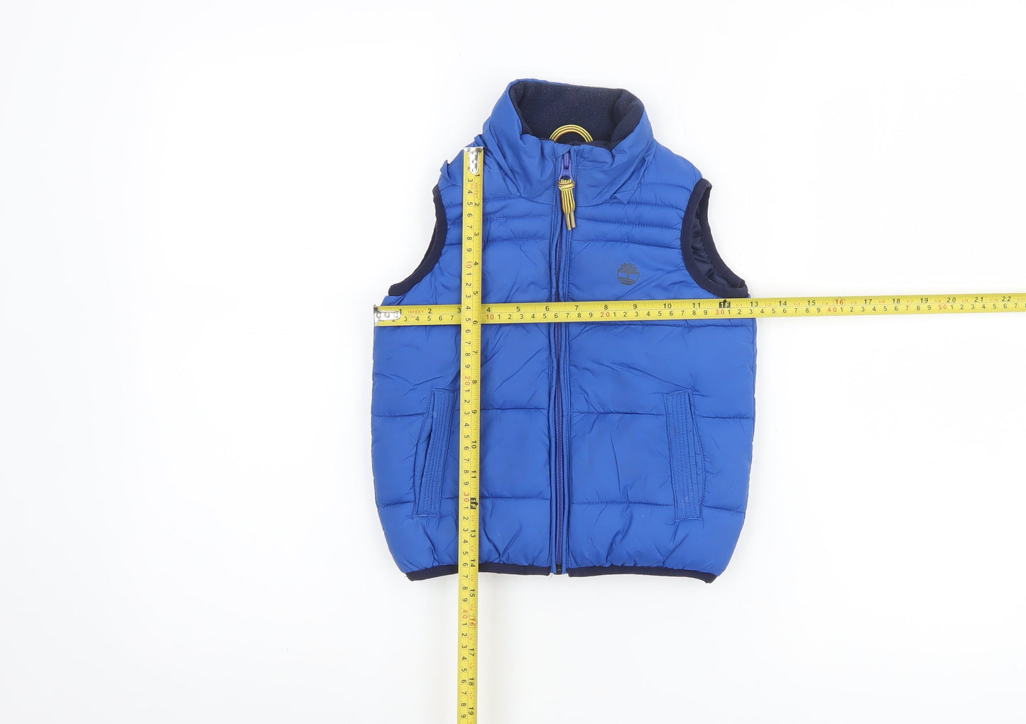 Timberland Boys Blue Puffer Gilet Waistcoat 3 Years Polyester Zip Padded