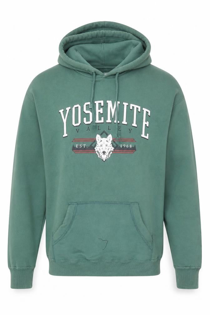 Hollister Men’s Green Pullover Hoodie XS Yosemite Valley Fleece