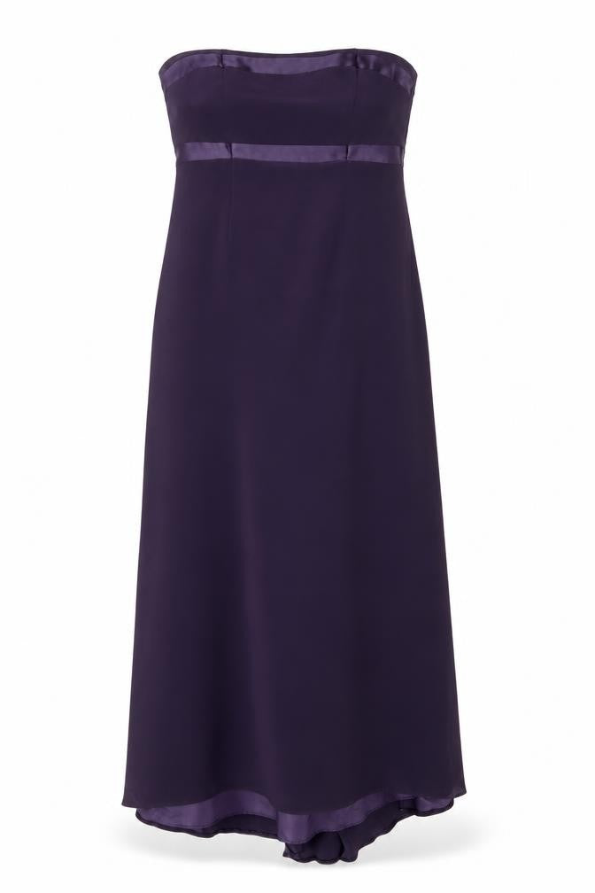 Next Women’s Purple Strapless Long Satin Formal A-Line Dress Size 12