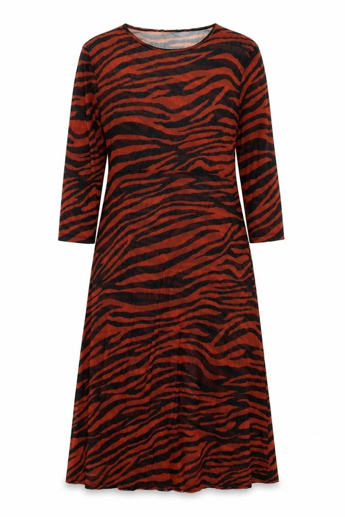 Next Women’s Brown Animal Print Mesh Midi A-Line Dress Size 18
