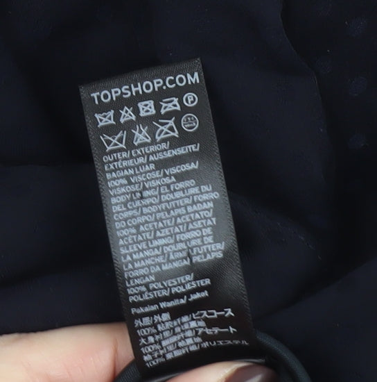 Topshop Womens Blue Double-Breasted Shawl Blazer Size 12
