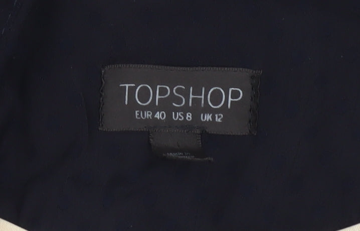 Topshop Womens Blue Double-Breasted Shawl Blazer Size 12