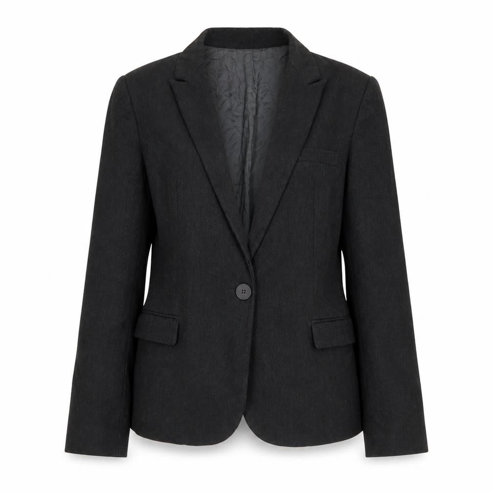 Zara Basic Women Black Size 12 Single-Breasted Blazer