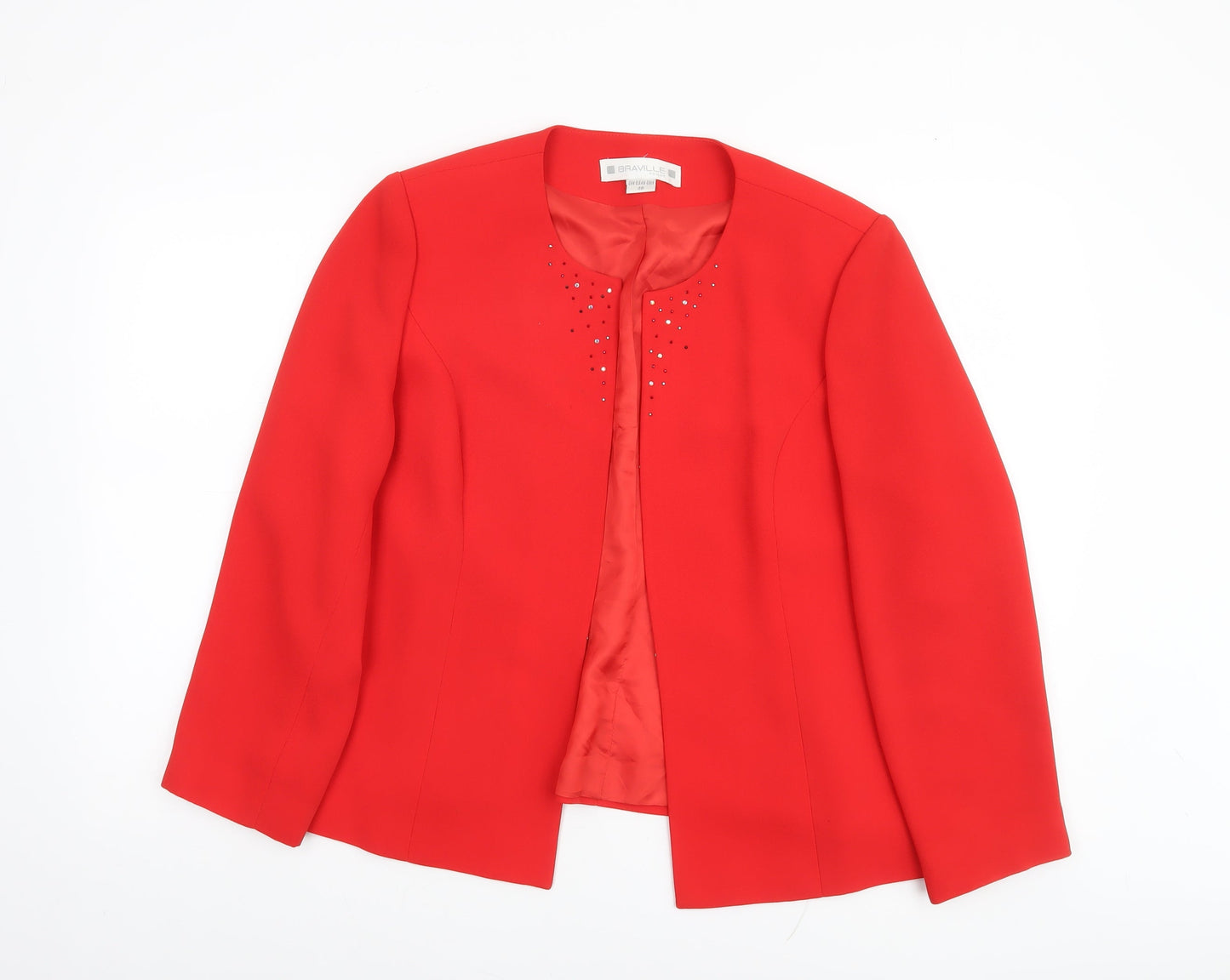 Braville Women’s Red Blazer Jacket Size 18 Tailored Stretch Suit Separate