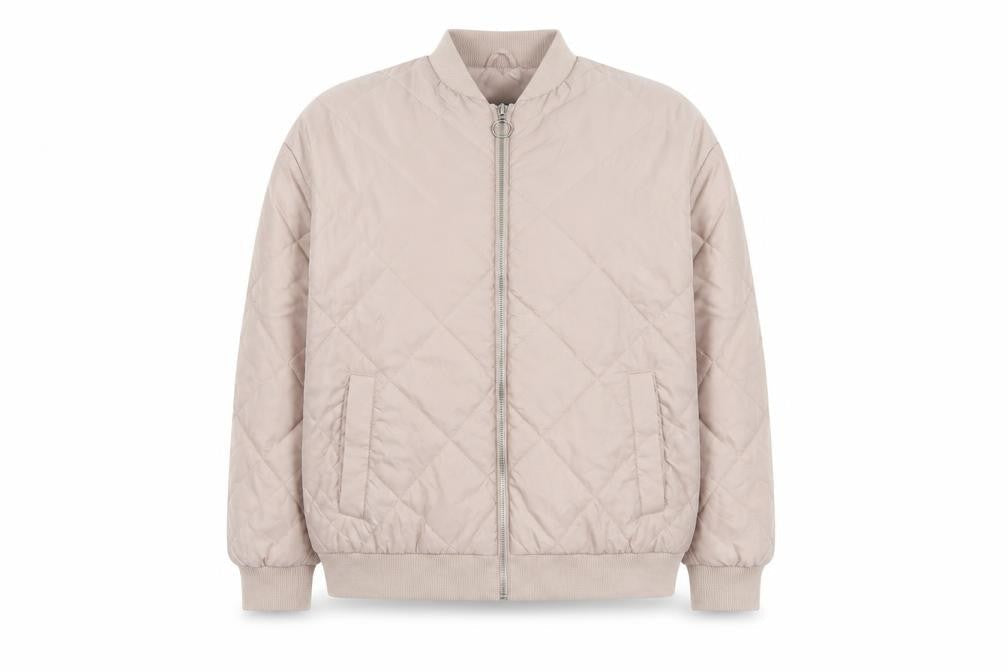 New Look Girls Beige Quilted Bomber Jacket Age 14-15 Years