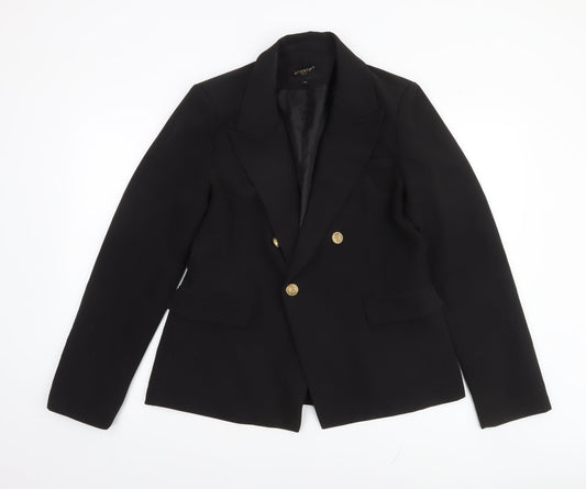 Attentif Paris Women's Black Double-Breasted Blazer Size 18