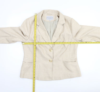 Debenhams Classics Women Beige Size 16 Two-Button Blazer Jacket