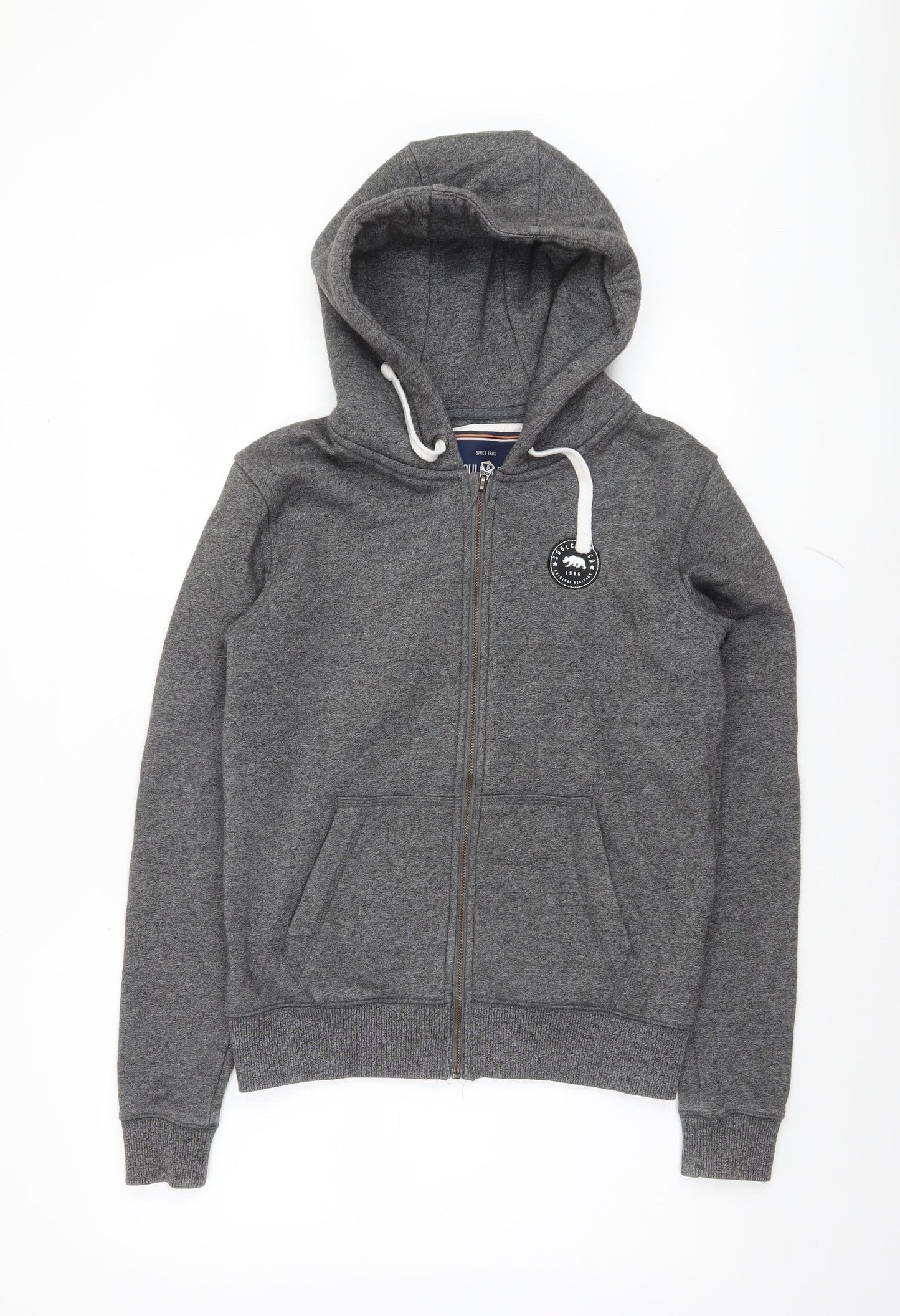 SoulCal & Co Women Grey Full Zip Hoodie UK 8 Cotton Blend