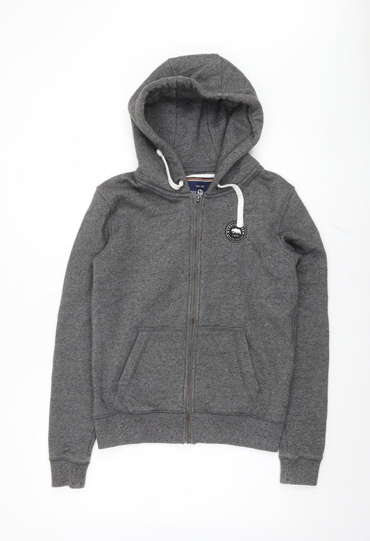 SoulCal & Co Women Grey Full Zip Hoodie UK 8 Cotton Blend