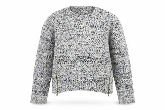Candy Couture Girls Grey Knitted Pullover Jumper with Zip Accents Size 15 Years