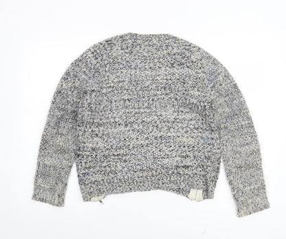 Candy Couture Girls Grey Knitted Pullover Jumper with Zip Accents Size 15 Years