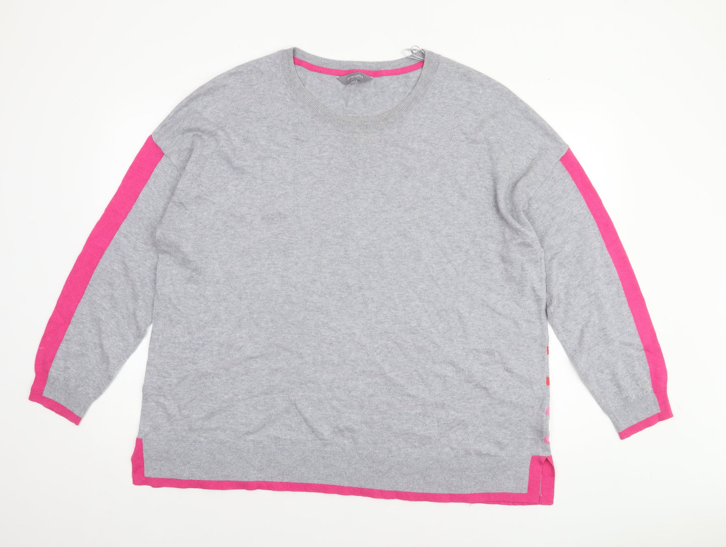 Principles Women’s Grey Pink Striped Pullover Jumper Size 20