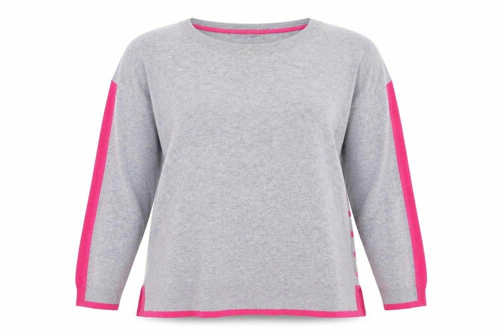 Principles Women’s Grey Pink Striped Pullover Jumper Size 20