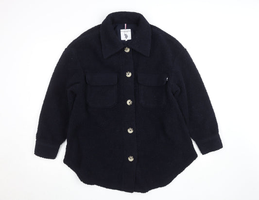 U.S. Polo Assn. Women’s Black Fleece Button Jacket Size S