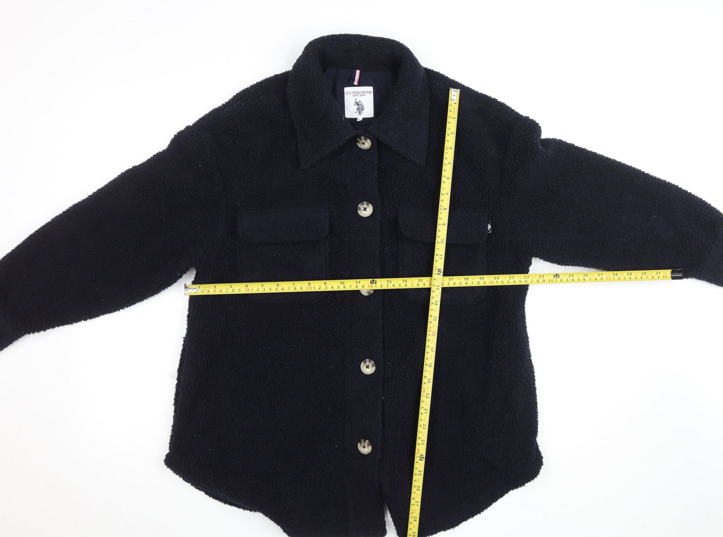 U.S. Polo Assn. Women’s Black Fleece Button Jacket Size S
