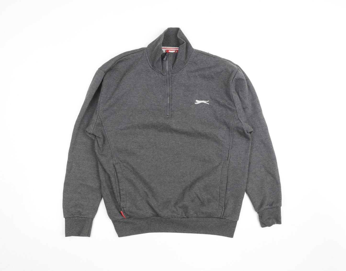 Slazenger Mens Grey 1/4 Zip Sweatshirt M Regular Fit Pullover