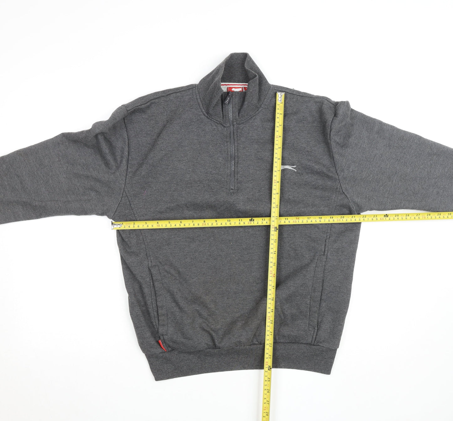 Slazenger Mens Grey 1/4 Zip Sweatshirt M Regular Fit Pullover