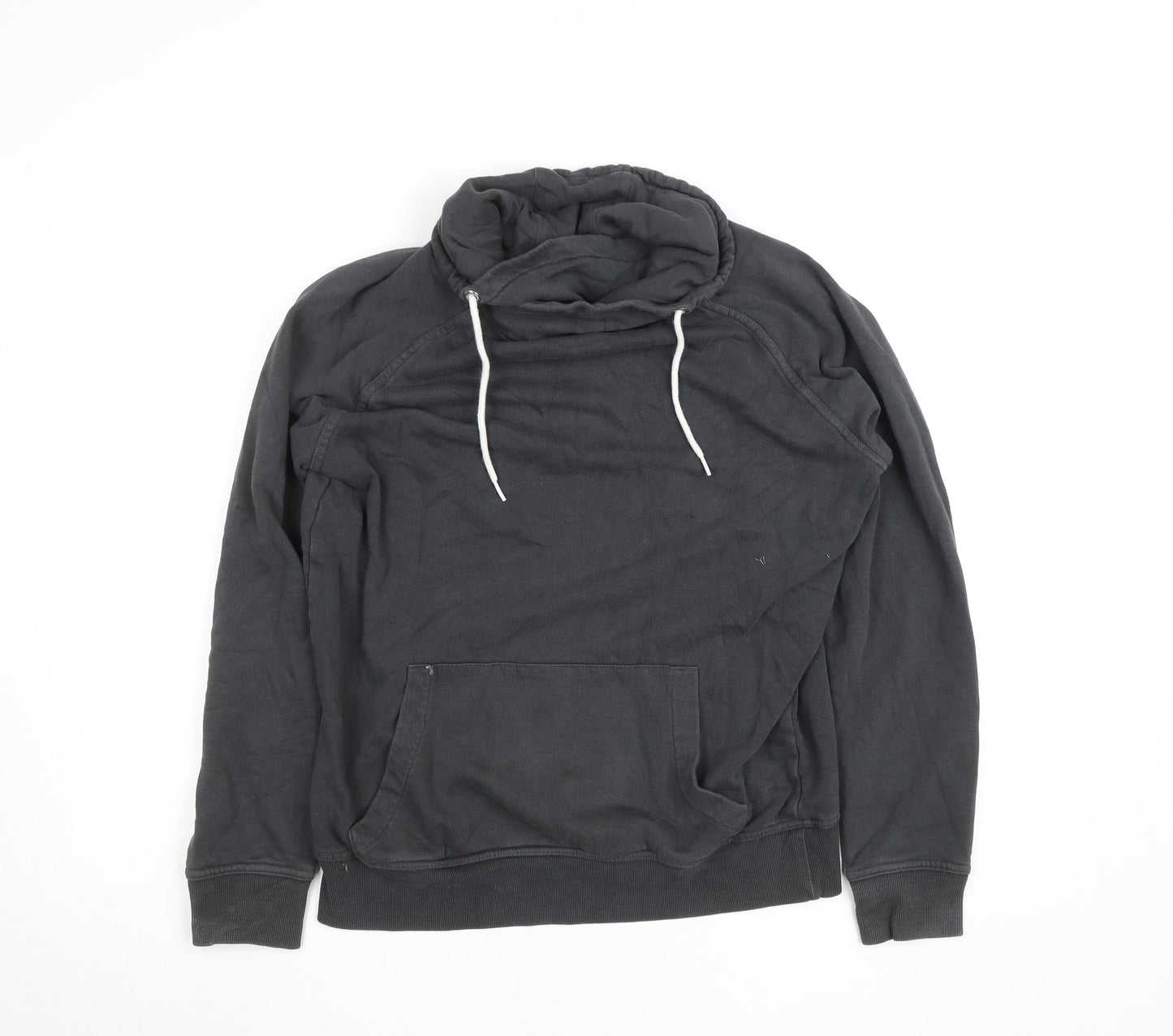 New Look Men Black Pullover Hoodie Size S Fleece Drawstring