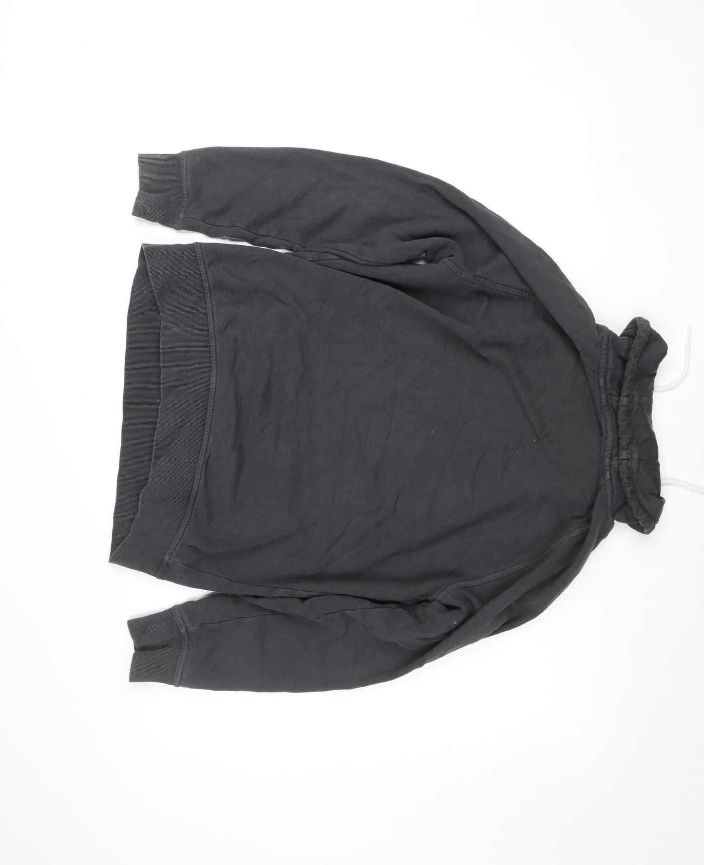 New Look Men Black Pullover Hoodie Size S Fleece Drawstring