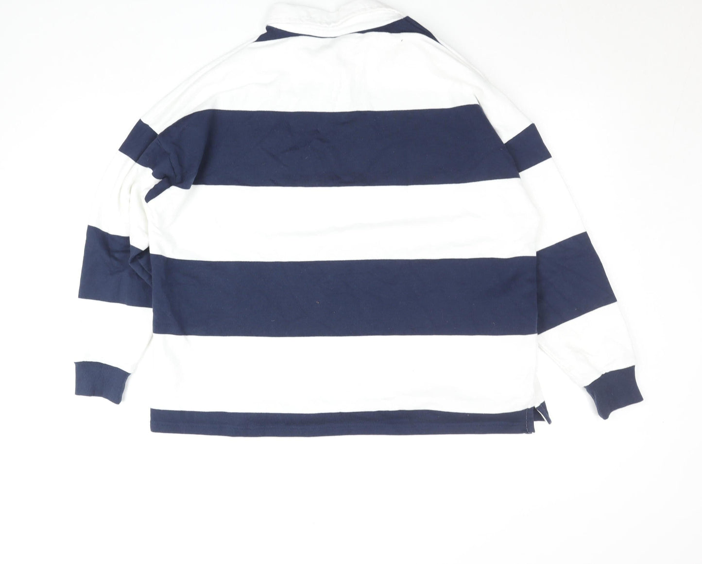 Yale University Men's Blue White Striped Rugby Shirt Size M