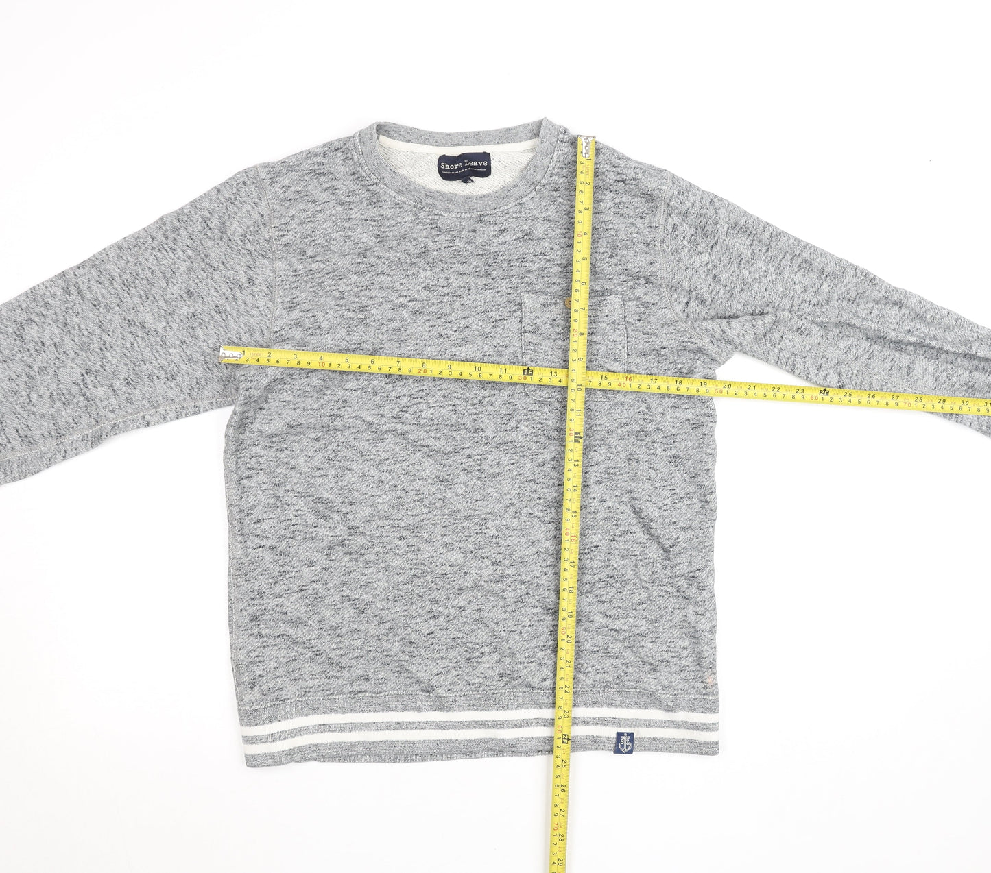 Shore Leave Men's Grey Knit Cotton Crew Neck Sweatshirt M