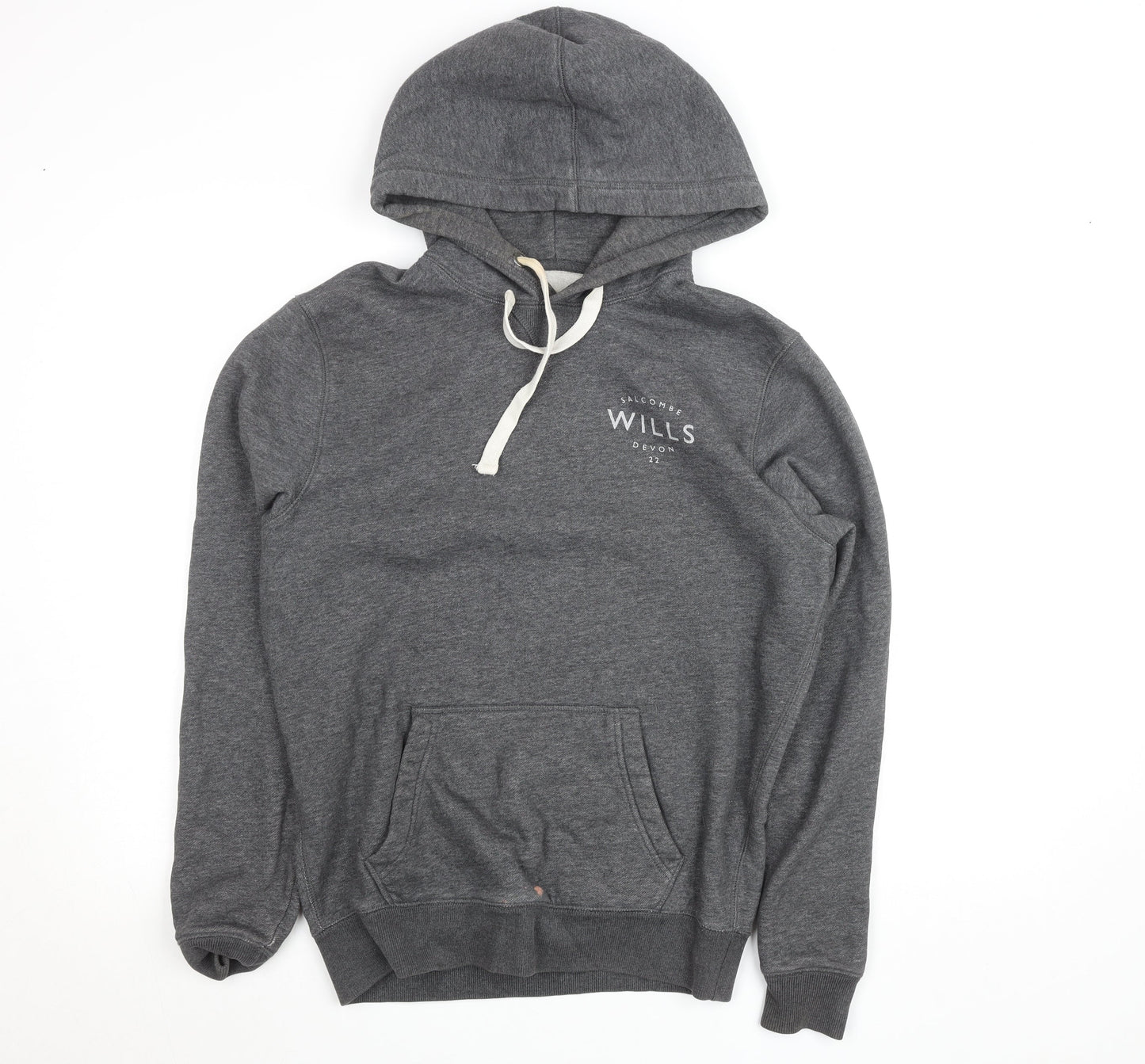 Jack Wills Men’s Grey Pullover Hoodie S Fleece Logo College Style