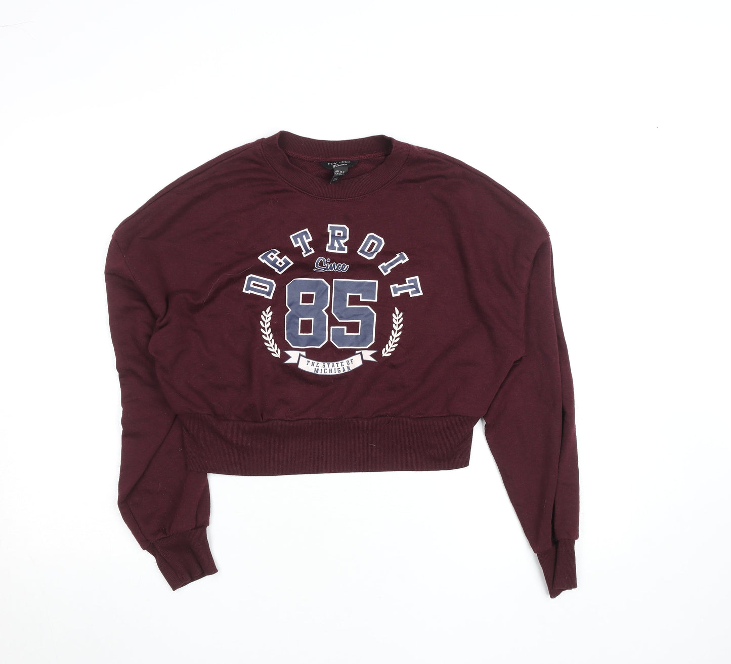 New Look 915 Teens Burgundy Detroit 85 Pullover Sweatshirt Size 14-15