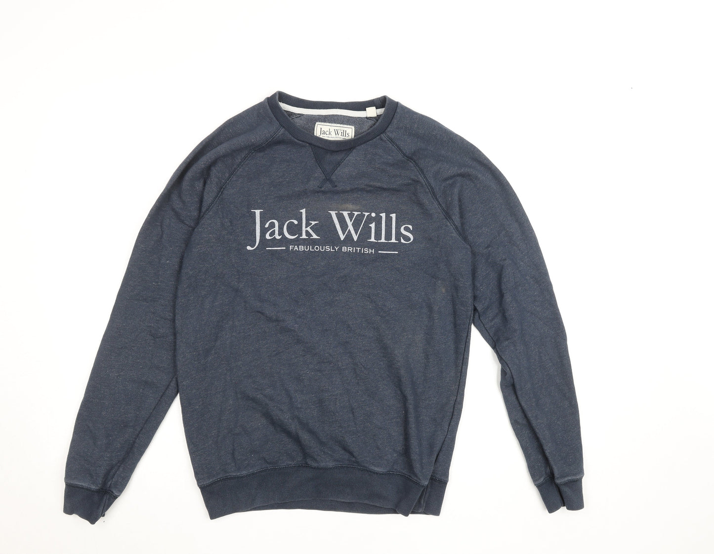Jack Wills Womens Navy Blue Pullover Sweatshirt Size M Classic Crew Neck