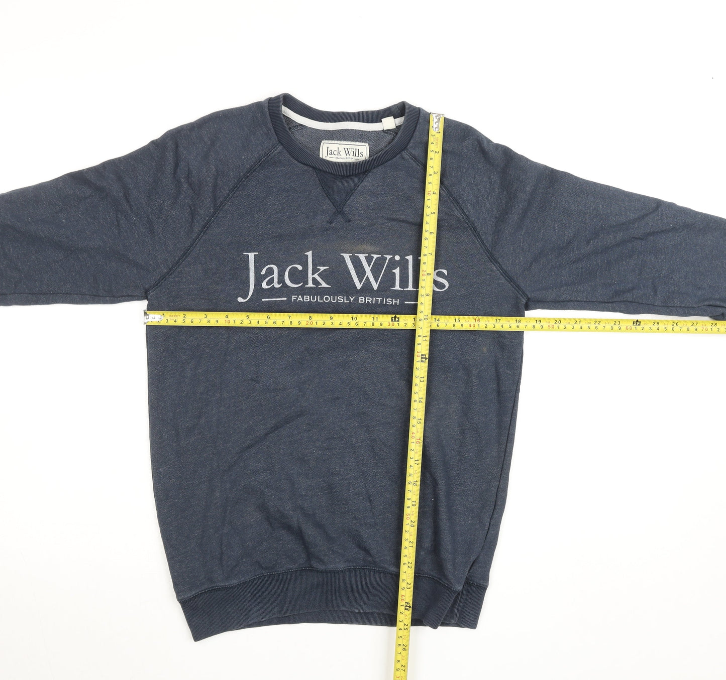 Jack Wills Womens Navy Blue Pullover Sweatshirt Size M Classic Crew Neck