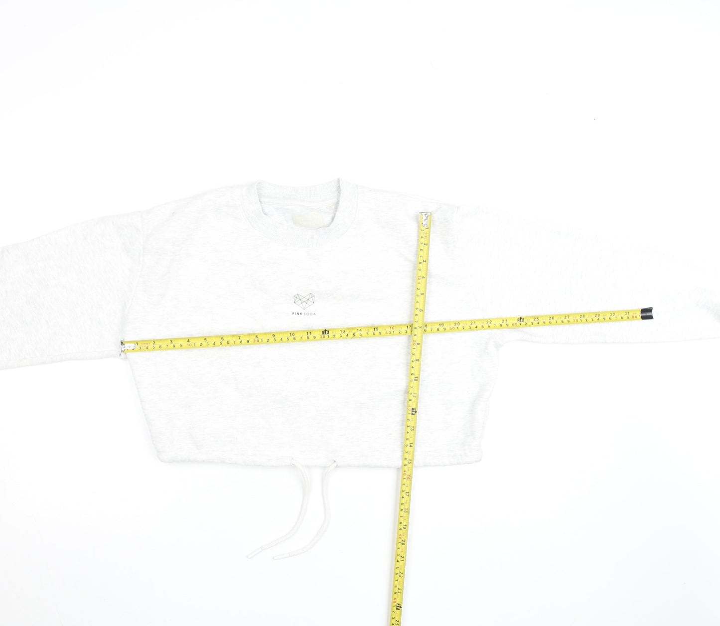 Pink Soda Sport Womens White Cropped Pullover Sweatshirt UK 10