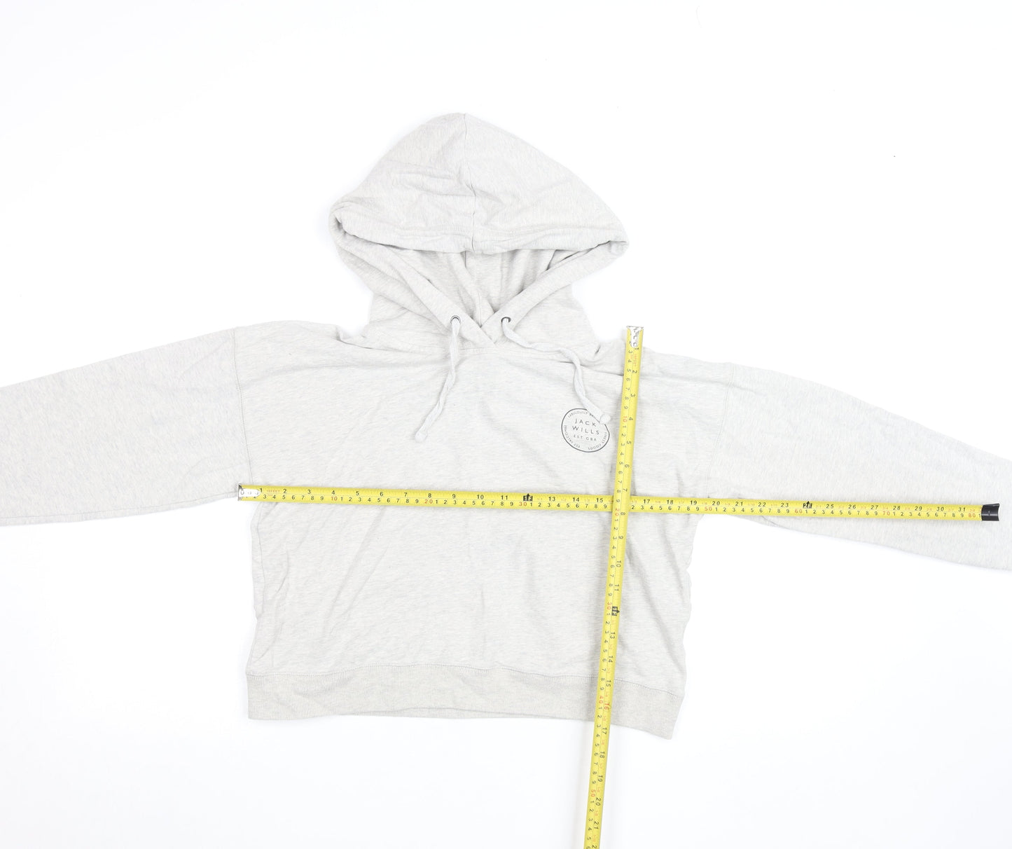 Jack Wills Womens Grey Size 6 Pullover Hoodie Sweatshirt