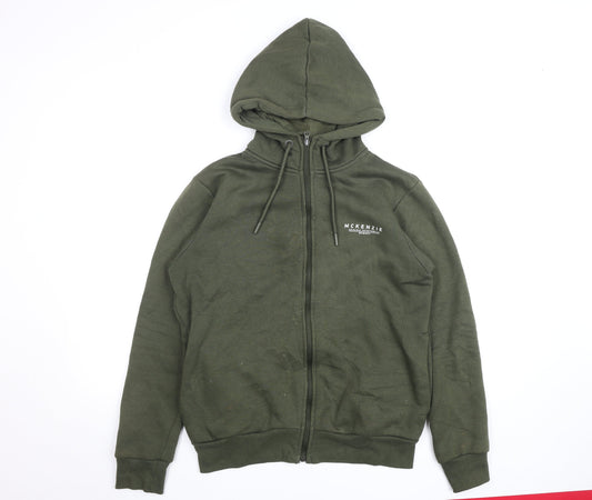 McKenzie Men's Green Full Zip Hoodie M Regular Fit Cotton Blend