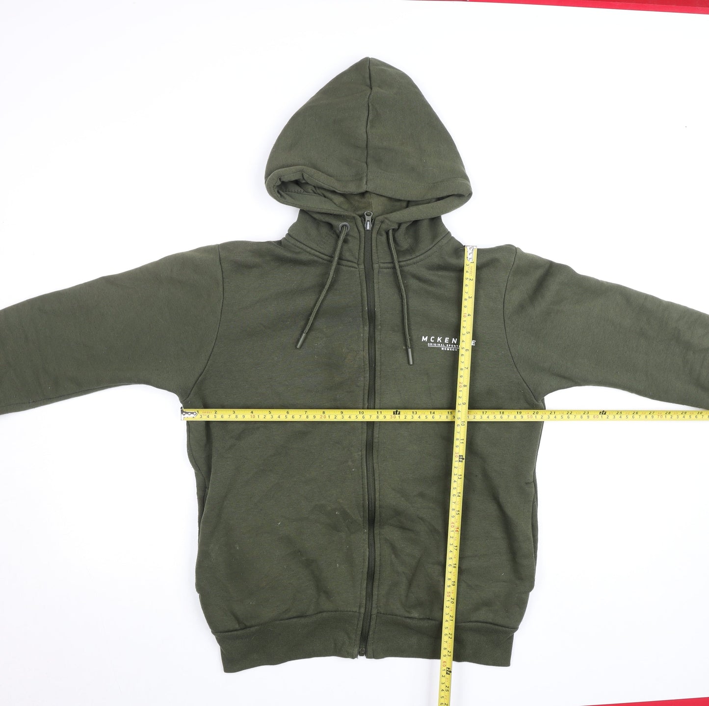 McKenzie Men's Green Full Zip Hoodie M Regular Fit Cotton Blend