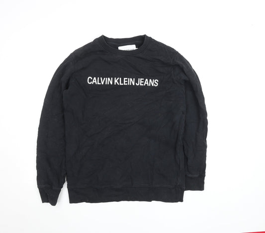 Calvin Klein Jeans Men's Black Logo Sweatshirt Size M Pullover