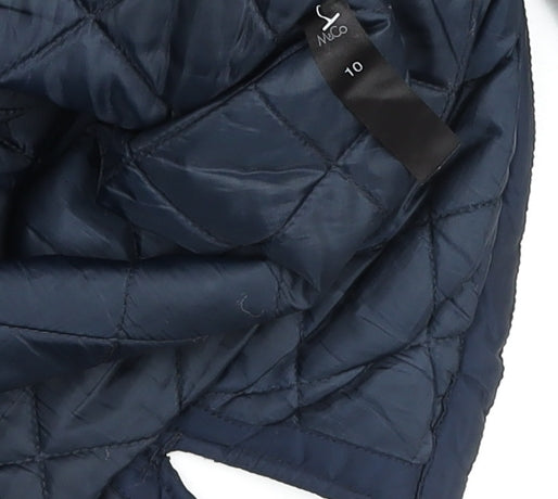 M&Co Unisex Blue Faux Fur Trim Hooded Parka Coat Size 10