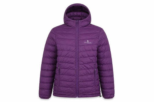 Hi Gear Womens Purple Puffer Jacket Size 10 Hooded Lightweight Zip Coat