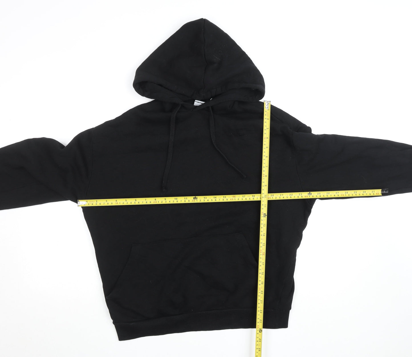 ASOS Design Men's Black Pullover Hoodie Size S Graphic Print Fleece