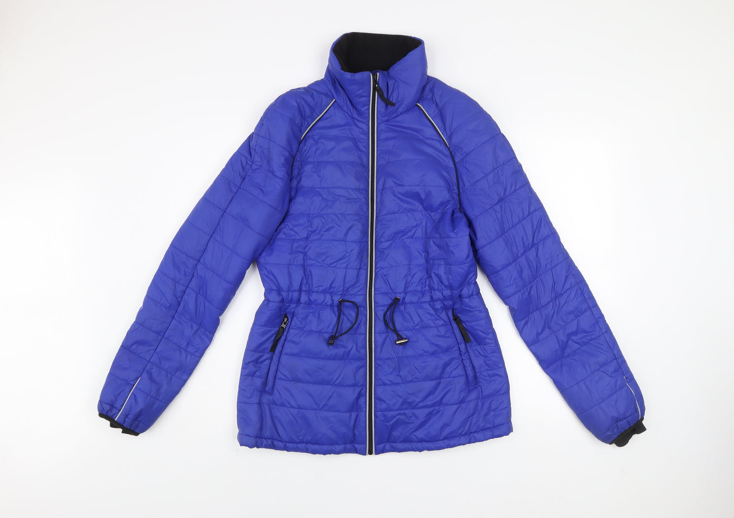 Marks and Spencer Women's Blue Puffer Jacket Size 10 Lightweight Zip Up