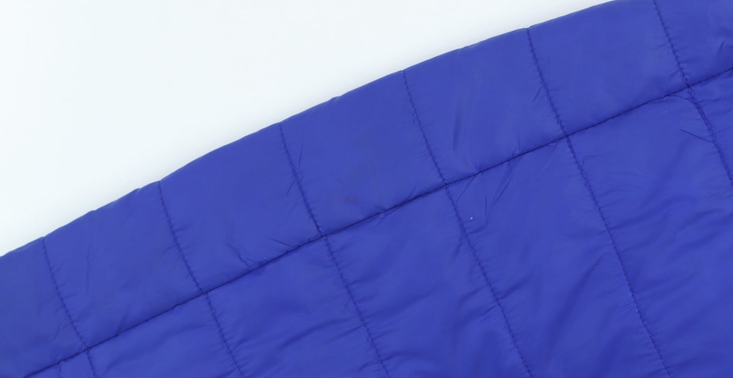 Marks and Spencer Women's Blue Puffer Jacket Size 10 Lightweight Zip Up