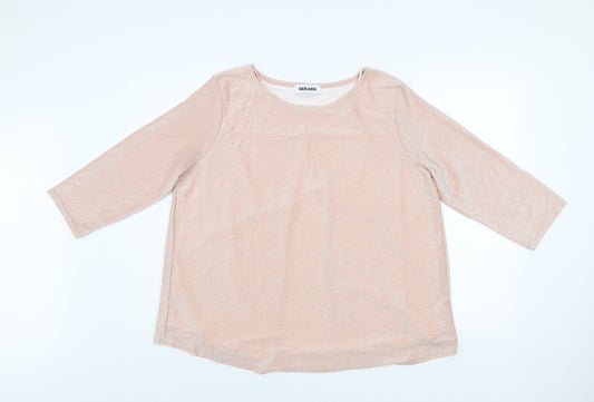 Gerard Womens Pink Glitter 3/4 Sleeve Blouse Size 18